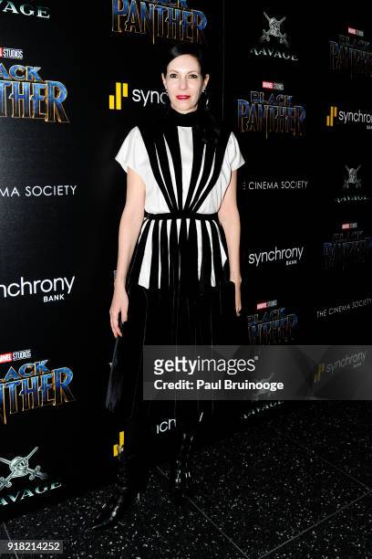 Jill Kargman attends The Cinema Society with Ravage Wines & Synchrony host a screening of Marvel Studios' "Black Panther" at The Museum of Modern Art...