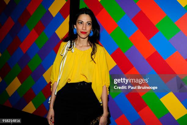 Huma Abedin attends The Cinema Society with Ravage Wines & Synchrony host a screening of Marvel Studios' "Black Panther" at The Museum of Modern Art...