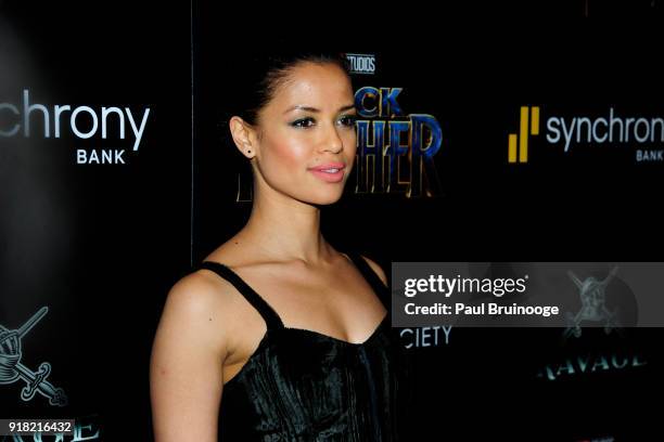 Gugu Mbatha-Raw attends The Cinema Society with Ravage Wines & Synchrony host a screening of Marvel Studios' "Black Panther" at The Museum of Modern...
