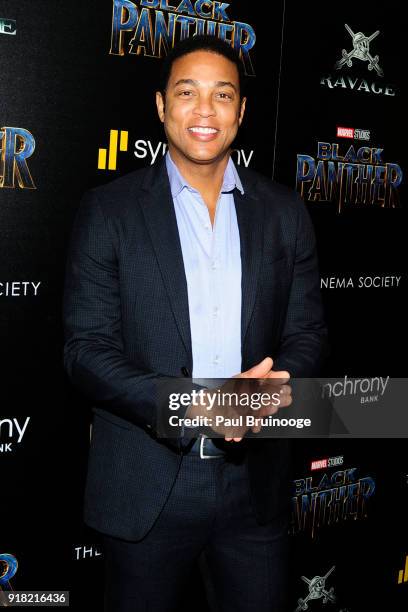 Don Lemon attends The Cinema Society with Ravage Wines & Synchrony host a screening of Marvel Studios' "Black Panther" at The Museum of Modern Art on...