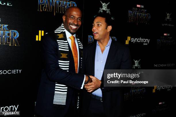 Van Jones and Don Lemon attend The Cinema Society with Ravage Wines & Synchrony host a screening of Marvel Studios' "Black Panther" at The Museum of...