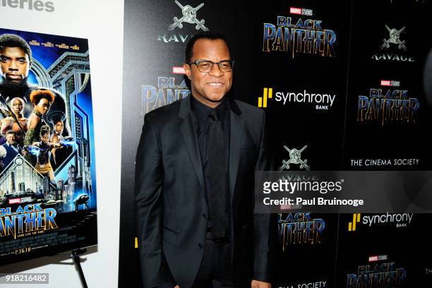 Geoffrey Fletcher attends The Cinema Society with Ravage Wines & Synchrony host a screening of Marvel Studios' "Black Panther" at The Museum of...