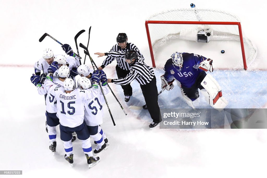 Ice Hockey - Winter Olympics Day 5 - United States v Slovenia