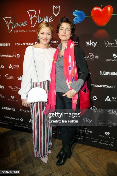 German actress Judith Hoersch and German actress Julia Bremermann attend the Blaue Blume Awards 2018 at Grosz on February 14, 2018 in Berlin, Germany.