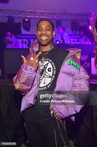 Rapper Reese Laflare attends Trap Du Soleil Celebrating YFN Lucci on February 13, 2018 in Atlanta, Georgia.