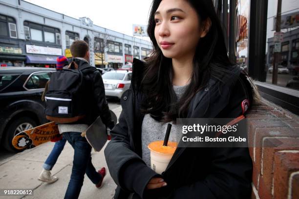 Boston University senior Emily Lee of Seoul, South Korea, poses for a portrait after having lunch at Seoul Topokki in the Allston neighborhood of...