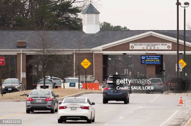 The main entrance of Fort Meade, headquarters of the National Security Agency , after a shooting incident at the visitor's entrance in Fort Meade,...