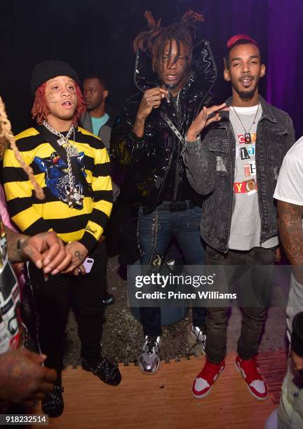 Trippie Redd and Lil Wop attend trap Du Soleil Celebrating YFN Lucci on February 13, 2018 in Atlanta, Georgia.