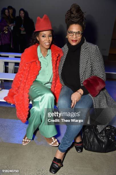 June Ambrose and Julee Wilson attend the Laquan Smith front row during New York Fashion Week: The Shows at Gallery I at Spring Studios on February...
