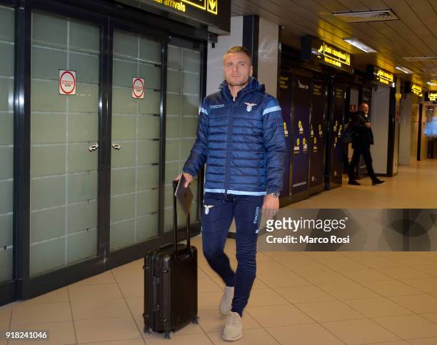 Ciro Immobile of SS Lazio as SS Lazio travel to Bucharest on February 14, 2018 in Rome, Italy.