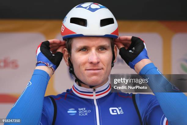 Arnaud Demare of FDJ before the 1st stage of the cycling Tour of Algarve between Albufeira and Lagos, on February 14, 2018.