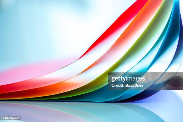 Paper Curved Stack Curved Colorful Paper In A Stack High-Res Stock Photo - Getty Images
