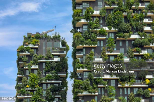 bosco verticale, milan - vertical forest stock pictures, royalty-free photos & images