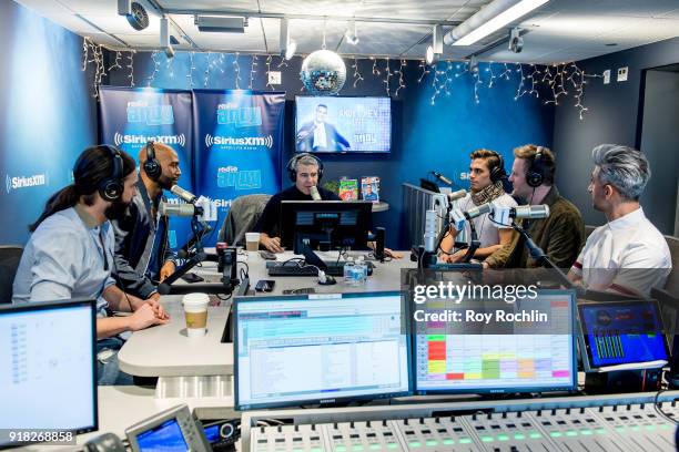 Jonathan Van Ness, Karamo Brown, Andy Cohen, Antoni Porowski, Bobby Berk and Tan France from "Queer Eye for the Straight Guy" reboot during the Talk...