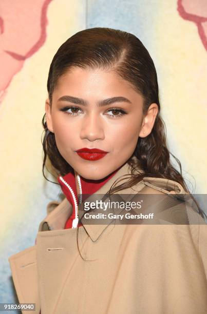 Zendaya attends the Michael Kors fashion show during New York Fashion Week at Vivian Beaumont Theatre on February 14, 2018 in New York City.