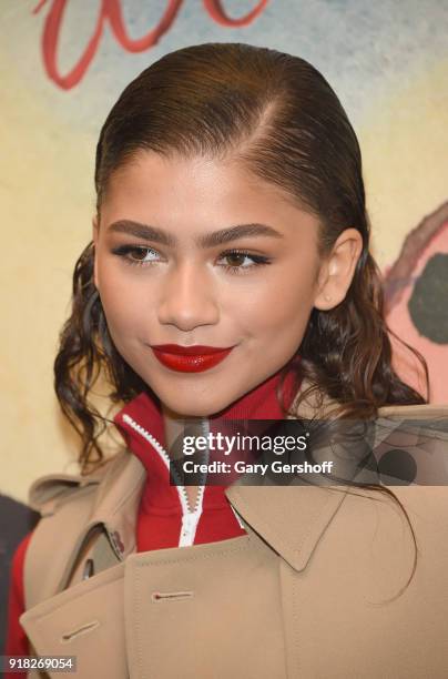 Zendaya attends the Michael Kors fashion show during New York Fashion Week at Vivian Beaumont Theatre on February 14, 2018 in New York City.