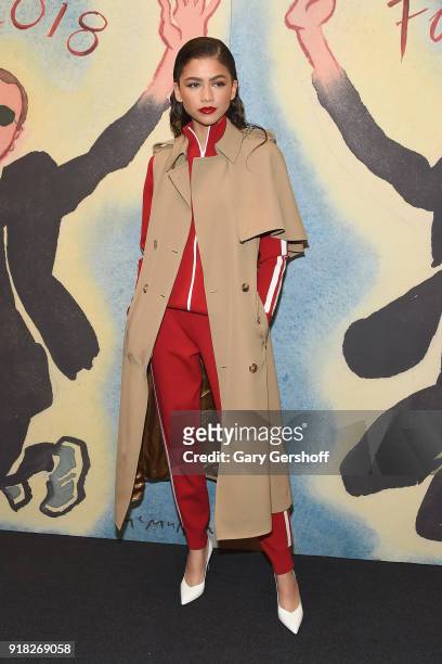 Zendaya attends the Michael Kors fashion show during New York Fashion Week at Vivian Beaumont Theatre on February 14, 2018 in New York City.