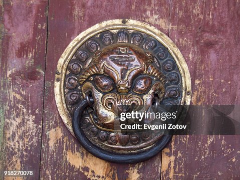 Lion head shaped door knob in Erdene Zuu Monastery, Mongolia Lion head shaped door knob in Erdene Zuu Monastery, Mongolia