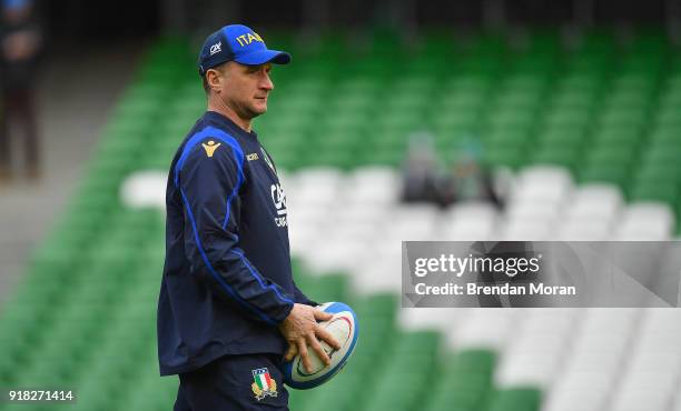 Dublin , Ireland - 10 February 2018; Italy attack coach Mike Catt prior to the Six Nations Rugby Championship match between Ireland and Italy at the...