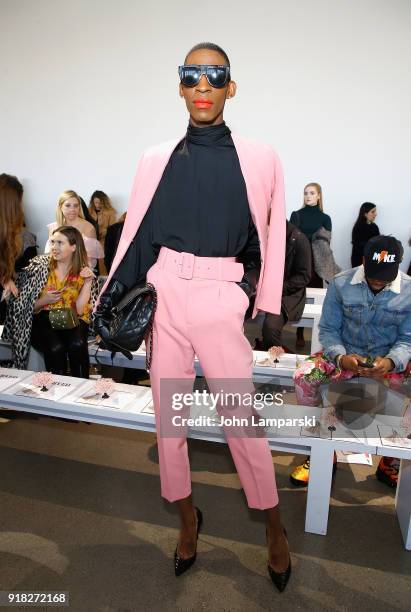 Stixx attends Leanne Marshall show during February 2018 New York Fashion Week: The Shows at Gallery II at Spring Studios on February 14, 2018 in New...