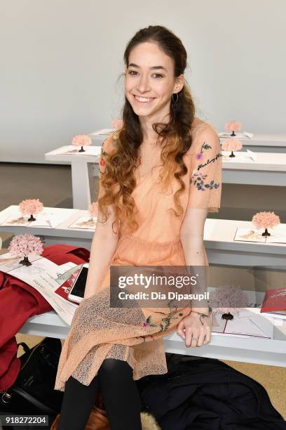 Sasha Anne attends the Leanne Marshall front row during New York Fashion Week: The Shows at Gallery II at Spring Studios on February 14, 2018 in New...