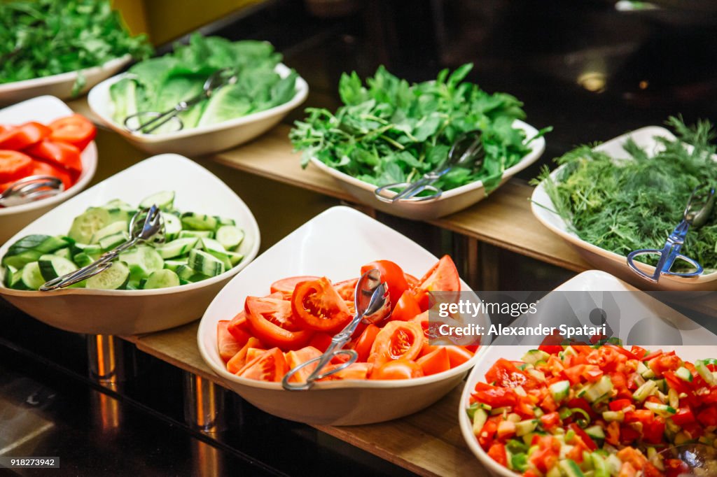 Salad bar at the hotel