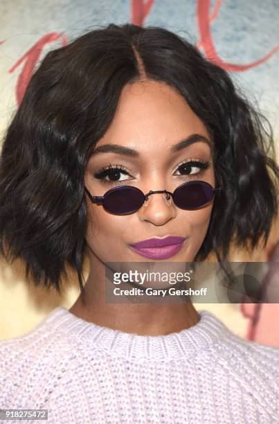 Model and actress Jourdan Dunn attends the Michael Kors fashion show during New York Fashion Week at Vivian Beaumont Theatre on February 14, 2018 in...
