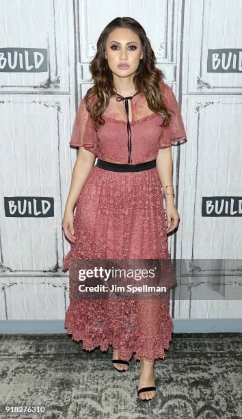 Actress Francia Raisa attends the Build Series to discuss "grown-ish" at Build Studio on February 14, 2018 in New York City.