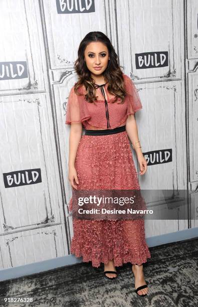 Actress Francia Raisa attends Build Series to discuss 'grown-ish' at Build Studio on February 14, 2018 in New York City.