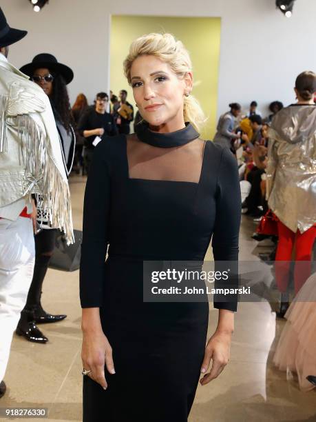 Leslie DiNicola attends Leanne Marshall show during February 2018 New York Fashion Week: The Shows at Gallery II at Spring Studios on February 14,...