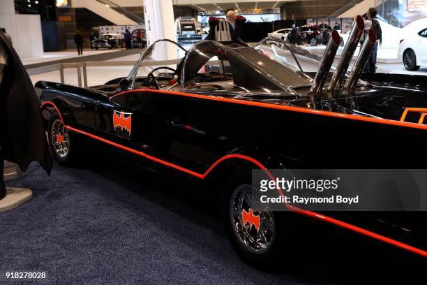 Replica of the Adam West and Bert Ward era 'Batman' Batmobile is on display at the 110th Annual Chicago Auto Show at McCormick Place in Chicago,...