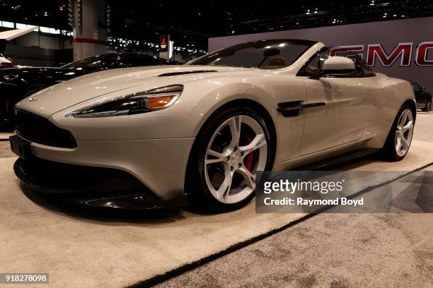 Aston Martin Vanquish S is on display at the 110th Annual Chicago Auto Show at McCormick Place in Chicago, Illinois on February 8, 2018.