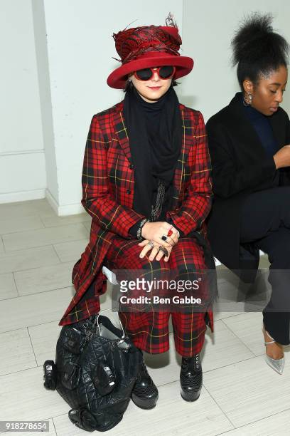 Katharine Zarrella attends the Maki Oh fashion show during New York Fashion Week on February 14, 2018 in New York City.