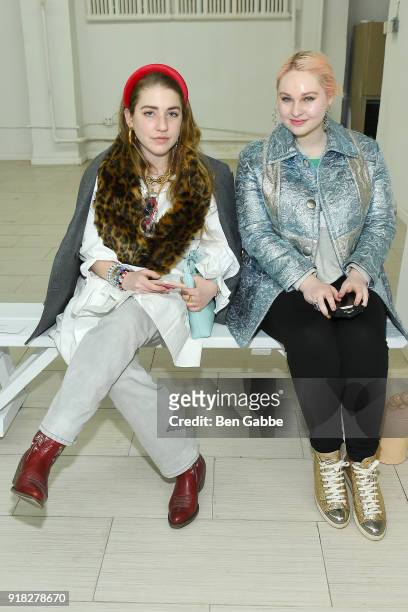 Guests attend the Maki Oh fashion show during New York Fashion Week on February 14, 2018 in New York City.