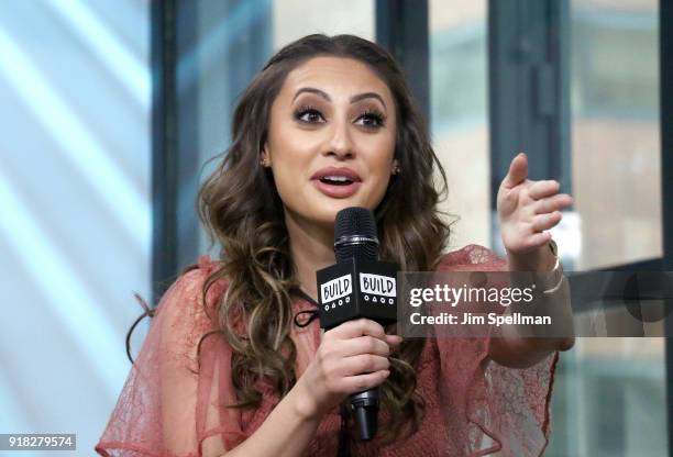 Actress Francia Raisa attends the Build Series to discuss "grown-ish" at Build Studio on February 14, 2018 in New York City.