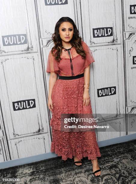 Actress Francia Raisa attends Build Series to discuss 'grown-ish' at Build Studio on February 14, 2018 in New York City.