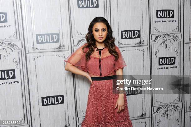 Actress Francia Raisa attends Build Series to discuss 'grown-ish' at Build Studio on February 14, 2018 in New York City.