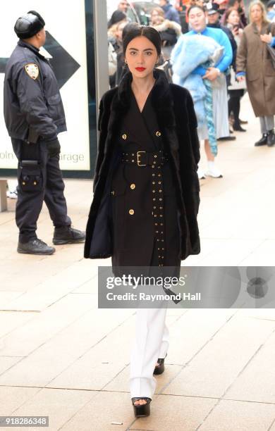 Davika Hoorne attends the Michael Kors fashion show during New York Fashion Week at the Vivian Beaumont Theater at Lincoln Centeron February 14, 2018...