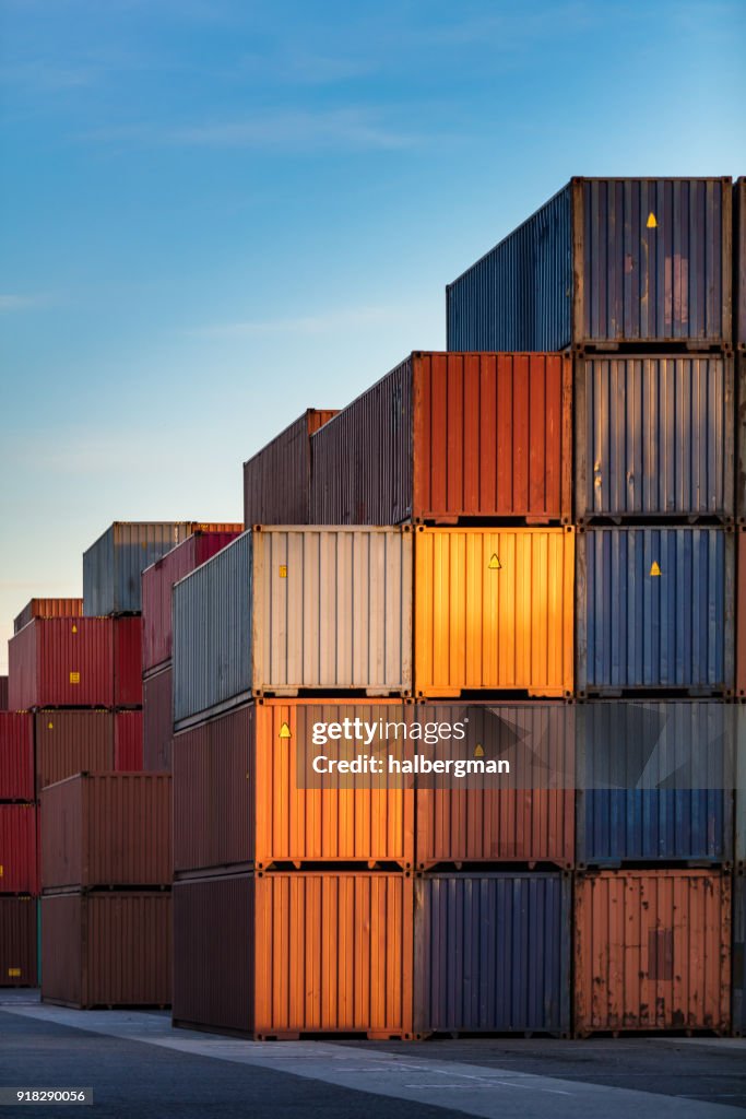 Cargo Containers Arranged Neatly