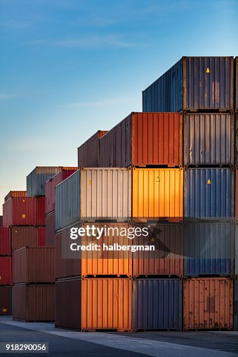 Cargo Containers Arranged Neatly Cargo Containers Arranged Neatly