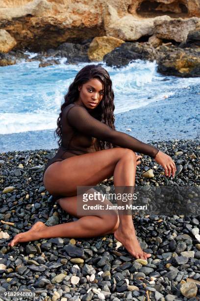 Swimsuit Issue 2018: Tennis player Sloane Stephens poses for the 2018 Sports Illustrated swimsuit issue on November 13, 2017 in Aruba. PUBLISHED...