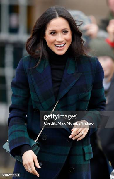 Meghan Markle visits Edinburgh Castle on February 13, 2018 in Edinburgh, Scotland.