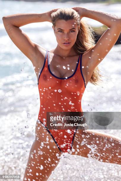 Swimsuit Issue 2018: Model Samantha Hoopes poses for the 2018 Sports Illustrated swimsuit issue on December 8, 2017 in Nevis. PUBLISHED IMAGE. CREDIT...
