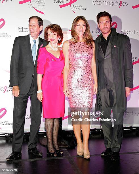 Bloomingdale's Chairman & CEO, Michael Gould, Estee Lauder Companies Senior Vice President, Evelyn Lauder, actors Elizabeth Hurley and Dylan...