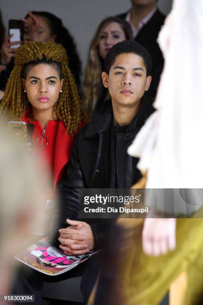 Actor Jeremy L. Carver attends the Marcel Ostertag front row during New York Fashion Week: The Shows at Gallery II at Spring Studios on February 14,...