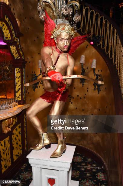 General view of the atmosphere at the 'Valentines is a Drag' party, in association with the dating app Bumble, at Loulou's on February 14, 2018 in...