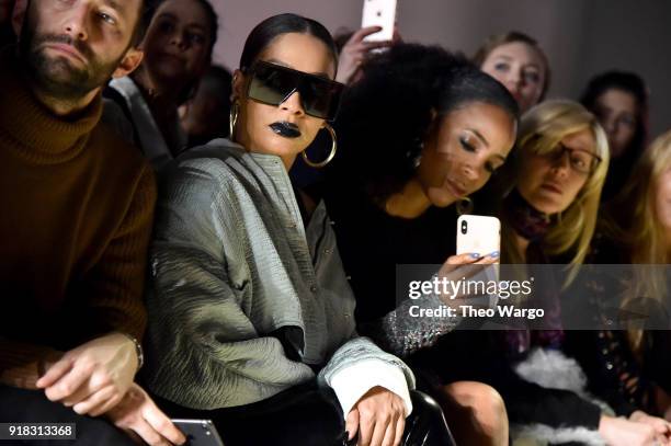 Actor LaLa Anthony and recording artist Kelly Rowland attend the Esteban Cortazar front row during New York Fashion Week: The Shows at Gallery I at...