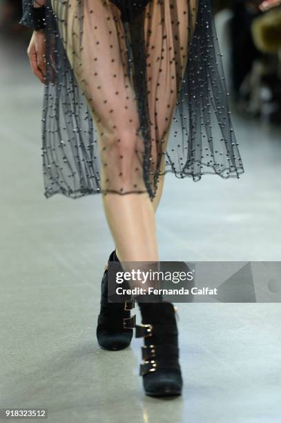 Model walks the runway for Marcel Ostertag, shoe detail, during New York Fashion Week: The Shows at Gallery II at Spring Studios on February 14, 2018...