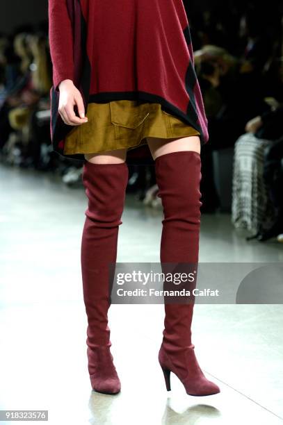 Model walks the runway for Marcel Ostertag, shoe detail, during New York Fashion Week: The Shows at Gallery II at Spring Studios on February 14, 2018...