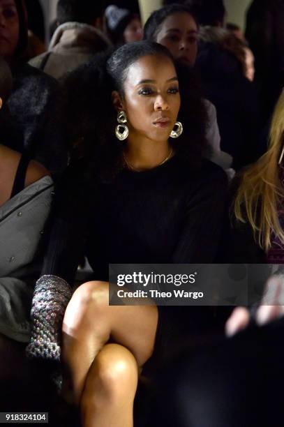 Recording Artist Kelly Rowland attends the Esteban Cortazar front row during New York Fashion Week: The Shows at Gallery I at Spring Studios on...